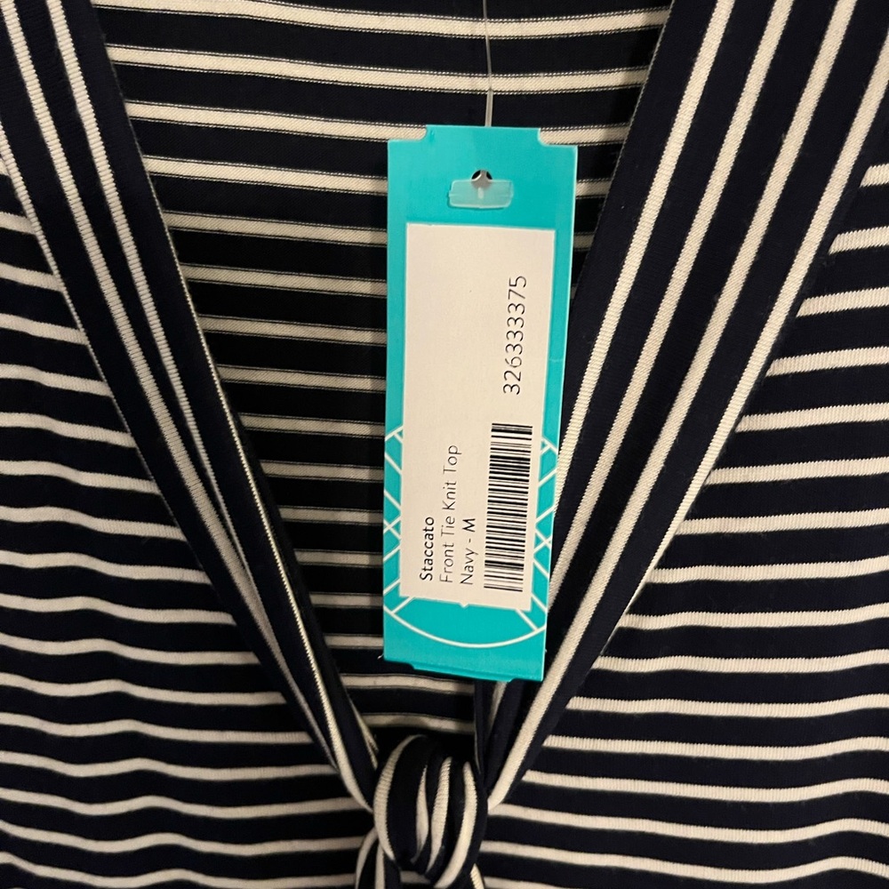 Staccato Black and White Striped Top